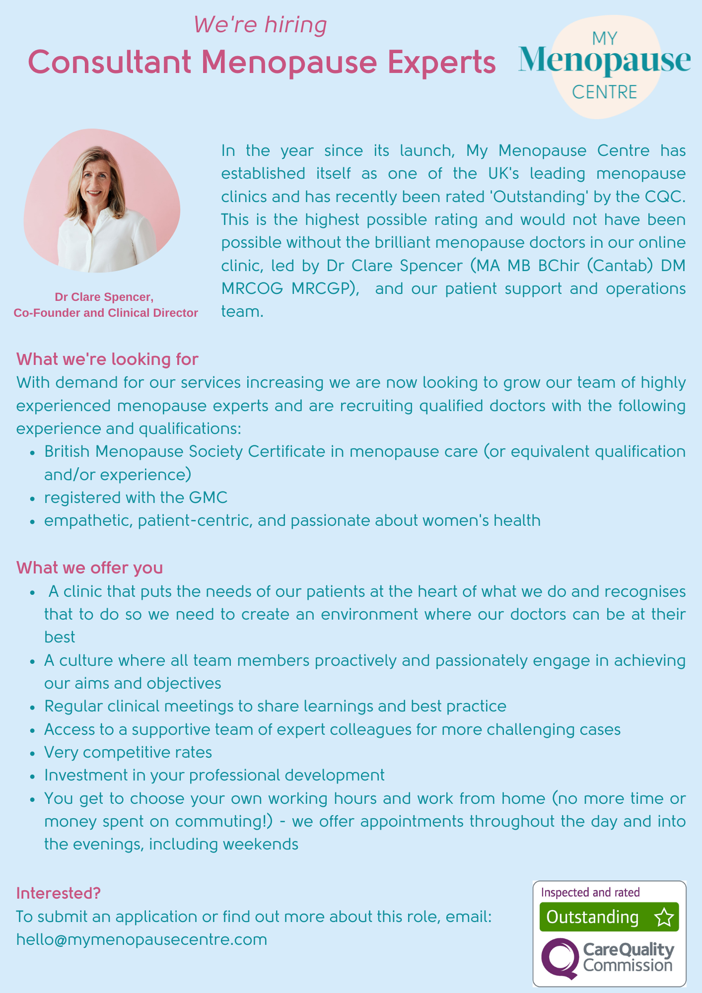 Careers Join Our Team My Menopause Centre